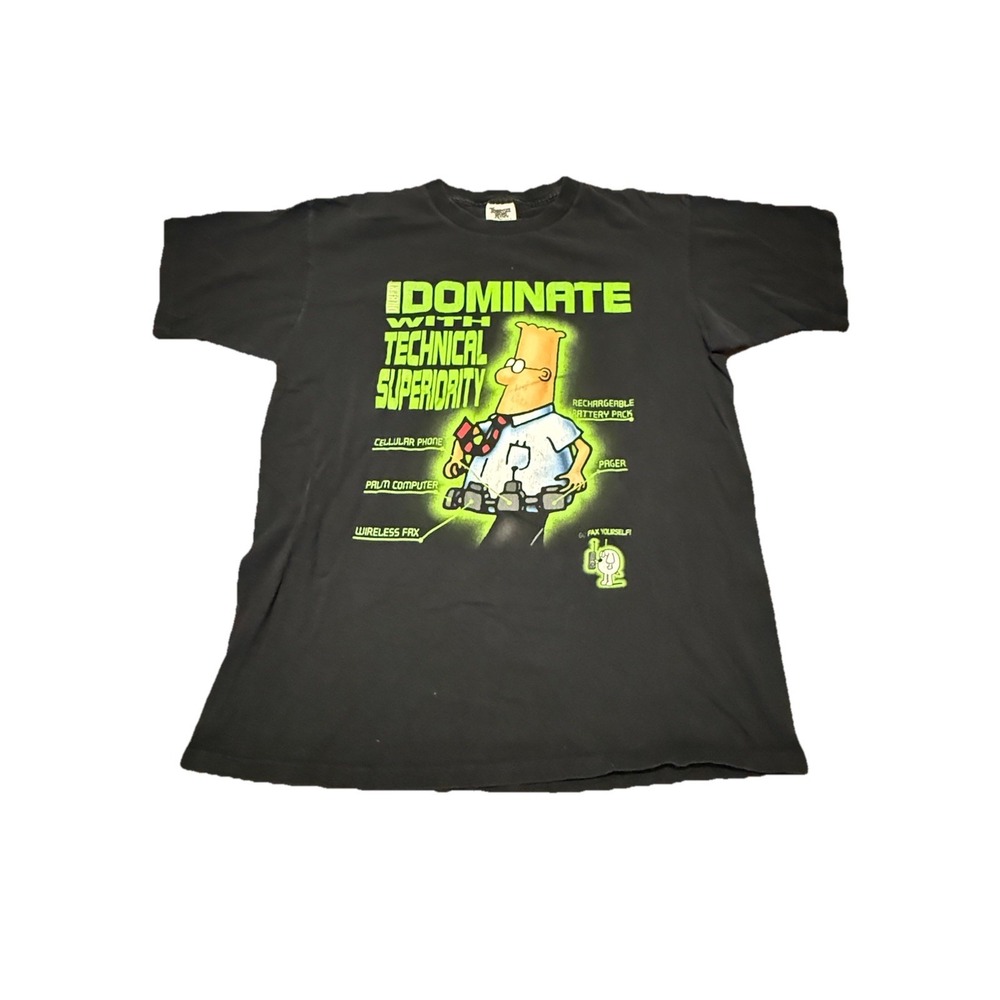 Vintage Dilbert I Dominate T Shirt XL‎ Single Stitch Tennessee River Gold USA